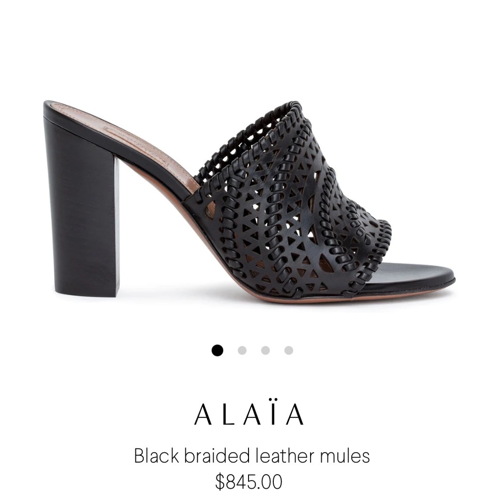 Alaïa Black Braided Leather Mules